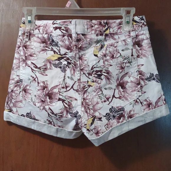 H&M bundle lot 3 booty shorts size 2 blue floral mauve pink floral yellow birds - Picture 3 of 14